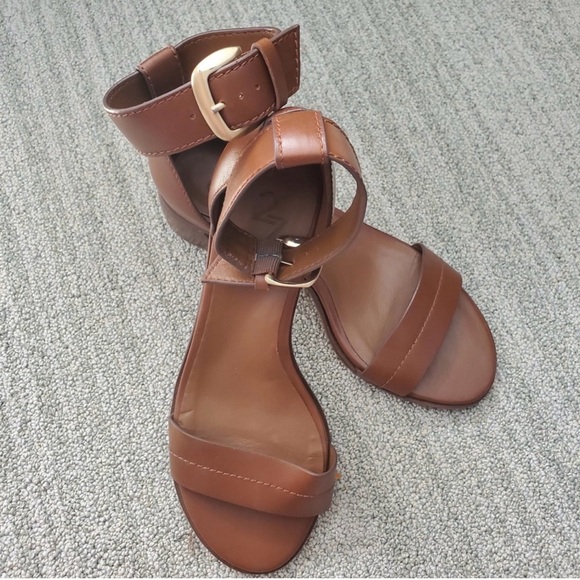 27 EDIT Shoes - 27 EDIT Tan Leather Sandals, 8 WIDE, EUC worn once.